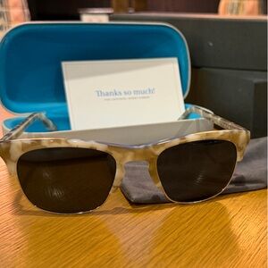 Warby Parker Cream Tortoiseshell Sunglasses with Dark Lenses